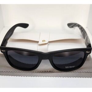 Black Wayfarer Sunglasses | 100% UV Protection | Unisex | Includes Case & Cloth